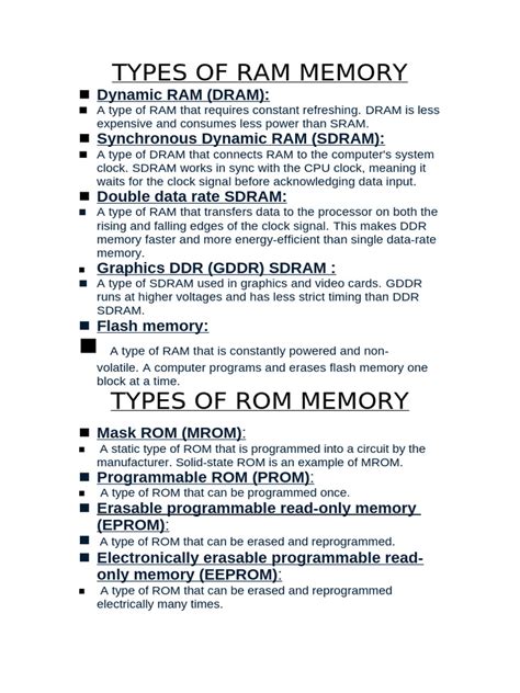 Types of Ram Memory | PDF