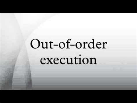 Image result for Out of Order Execution