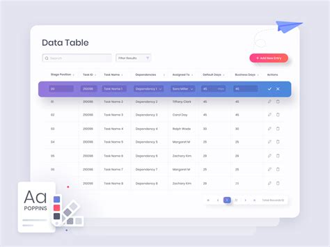 Image result for DataTable Design with Each Coloum Value with Indicator Sample UI