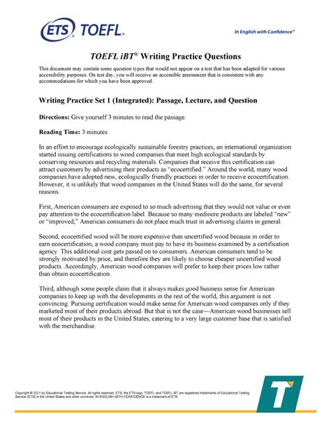Image result for TOEFL Writing Sample