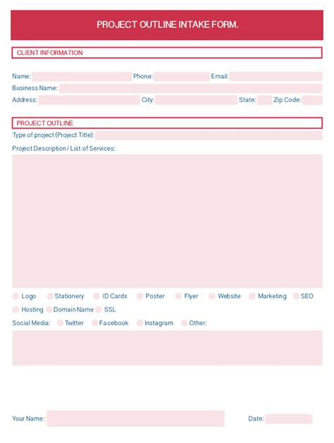 Afbeeldingsresultaten voor Simplified Project Intake Form