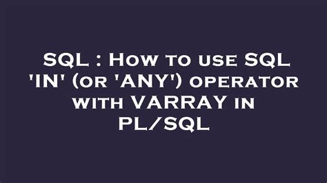 Image result for Varray in PL/SQL
