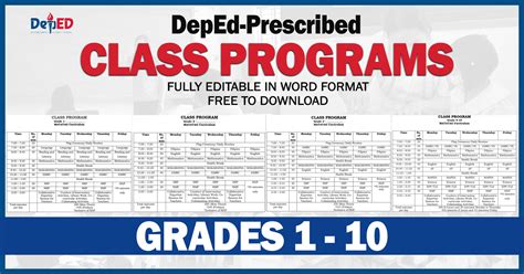 Image result for Class Program Template Editable DepEd