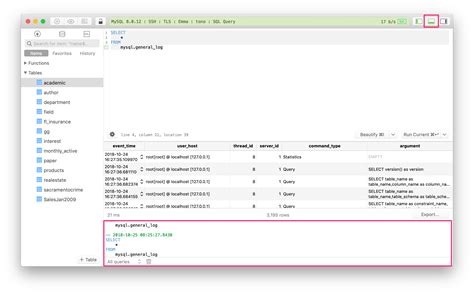 SQL Log に対する画像結果