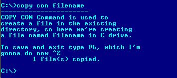 Résultat d’images pour Copy Con Command-Prompt