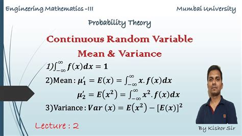 Image result for Mean Variance of Continuous Random Variables