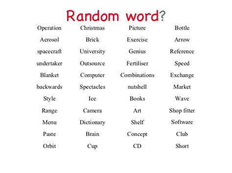Image result for Word in a Random Order