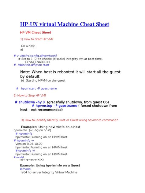 Image result for Virtual Machine Cheat Sheet