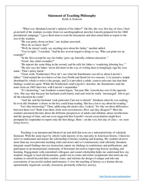 Toradh íomhá ar Teaching Philosophy Statement Sample PDF