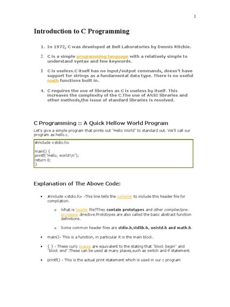 Image result for Introduction to C Language in Code
