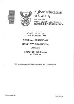 Image result for Computer Practice N5 Question Paper