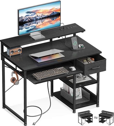Image result for Small Computer Desk with Keyboard Tray