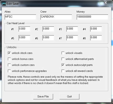 NFS ProStreet Save Editor എന്നതിനുള്ള ഇമേജ് ഫലം