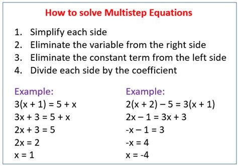 Afbeeldingsresultaten voor Math Multi-Step Equations Problems