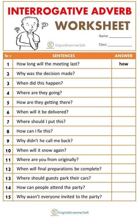 Image result for Interrogative Adjectives Worksheet