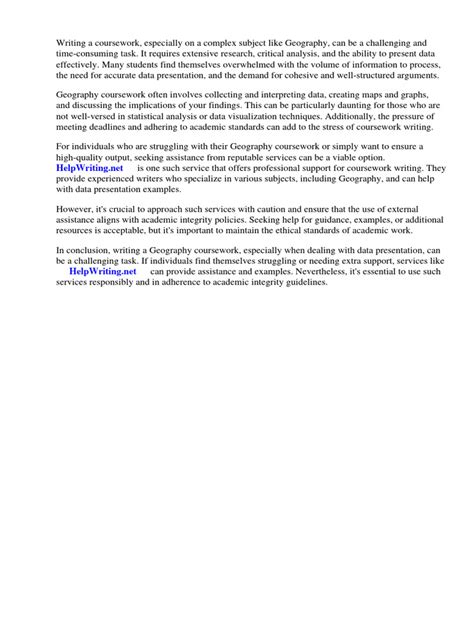 Image result for Geography Coursework Examples