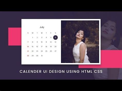 Image result for HTML Calendar Design with Code Internal CSS