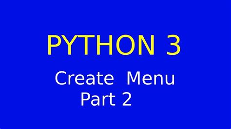 Image result for Python Menu Examples