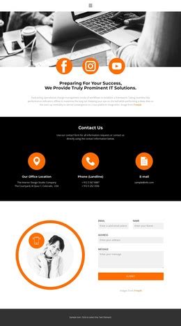 Image result for Contact Page HTML Template