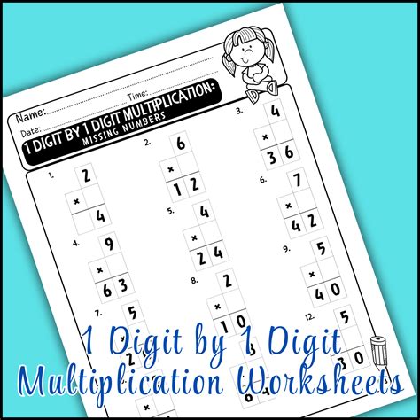 Simple 1-Digit by 1 Digit Multiplication Worksheets に対する画像結果