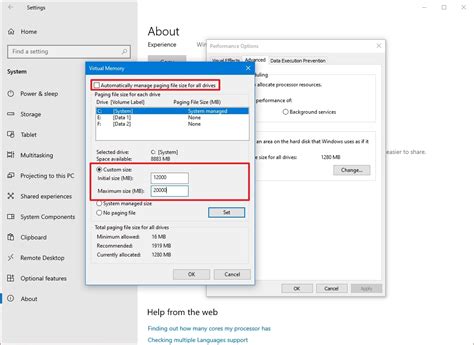 How to Set Virtual Memory Windows 10 に対する画像結果