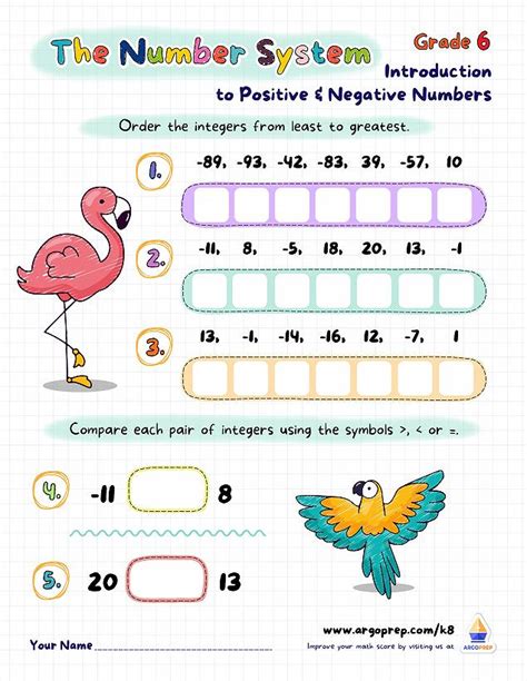 Toradh íomhá ar Adding Positive and Negative Number Coloring Worksheet