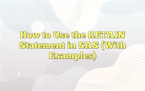 Image result for Retain Syntax in SAS
