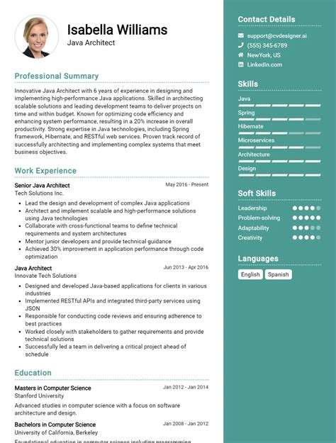 Image result for Java Architect CV