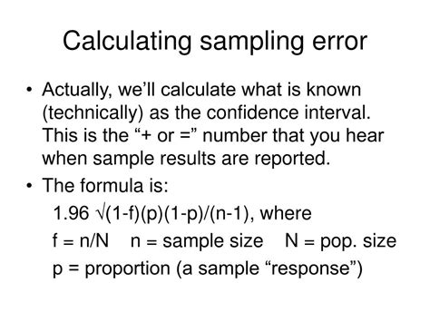 Toradh íomhá ar Sampling Error Formula Example
