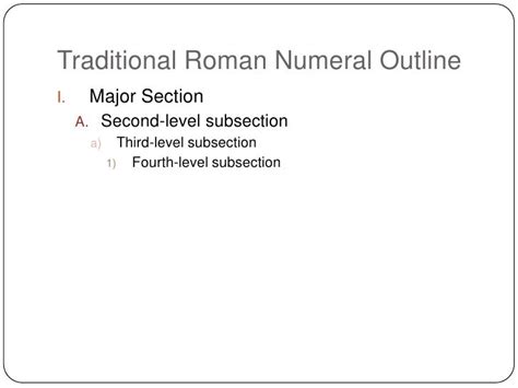 Image result for Roman Numeral Outline Example