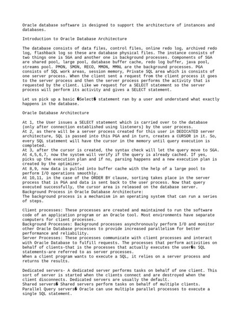 Image result for Oracle Database Architecture PDF