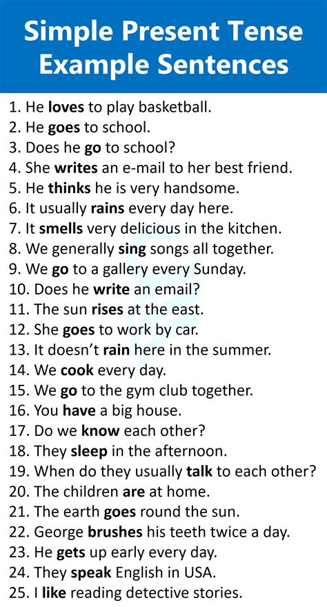 Image result for Present Simple Examples Tests