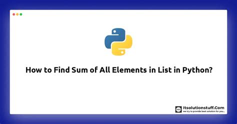 Image result for Python Sum List