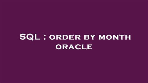 Image result for SQL Oracle Order