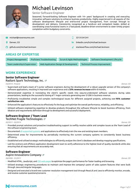 Toradh íomhá ar Resume Format for Software Developer