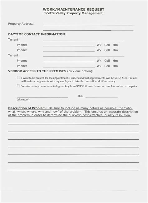 Image result for Tenant Work Order Sample