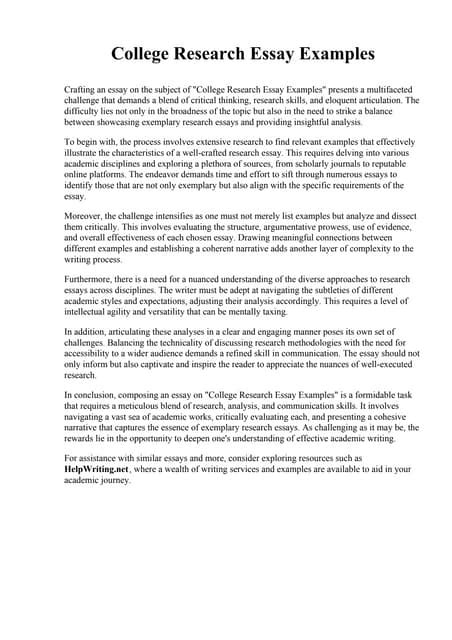 Image result for Example of Student Research Writing