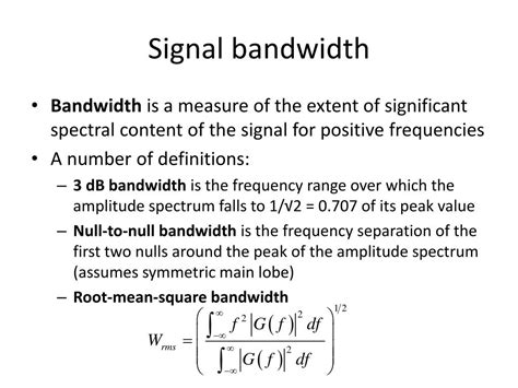 Toradh íomhá ar Bandwidth of a Signal Formula