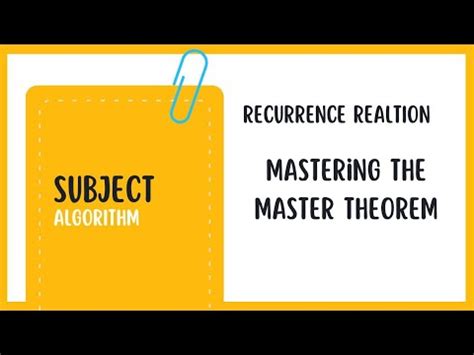 Toradh íomhá ar Master Theorem Recurrence Relation