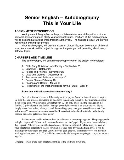 Image result for Autobiography Examples PDF