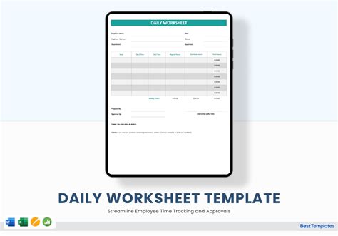 Daily Employee Worksheet に対する画像結果