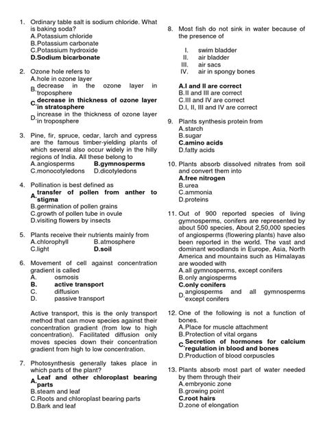 Biology Questions | PDF