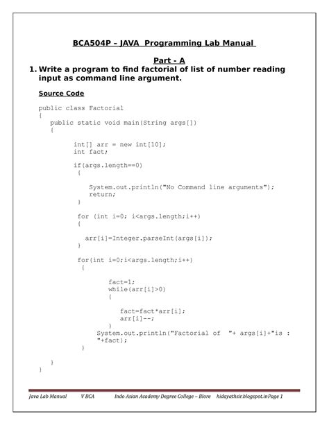 Toradh íomhá ar Java Lab Manual BCA
