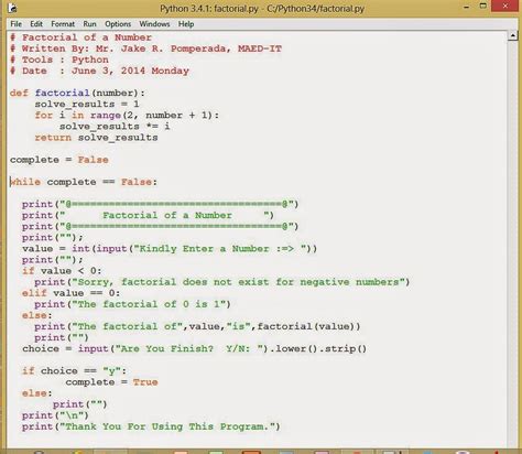 Image result for Print Factorial of a Number in Python