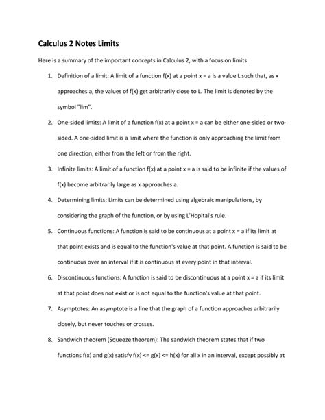 Image result for Calculus 2 Notes