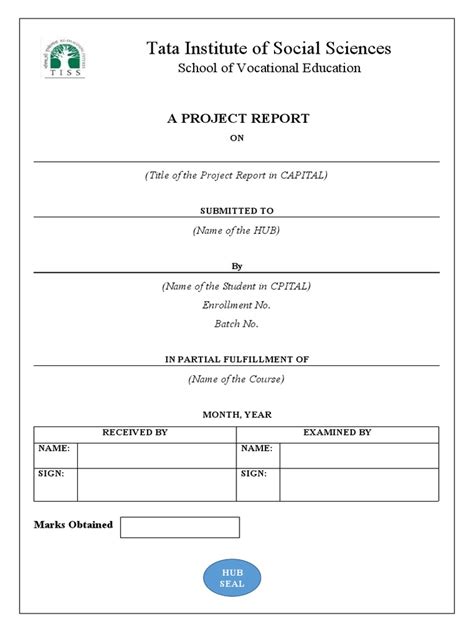 Toradh íomhá ar Project Report First Page Sample