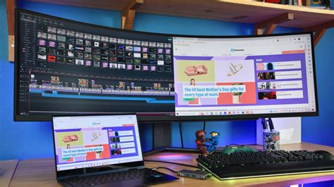 Image result for Ultra Wide 2 Monitor Setup