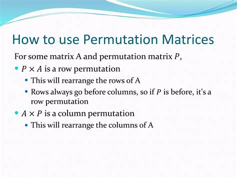 Image result for Permutation Matrix