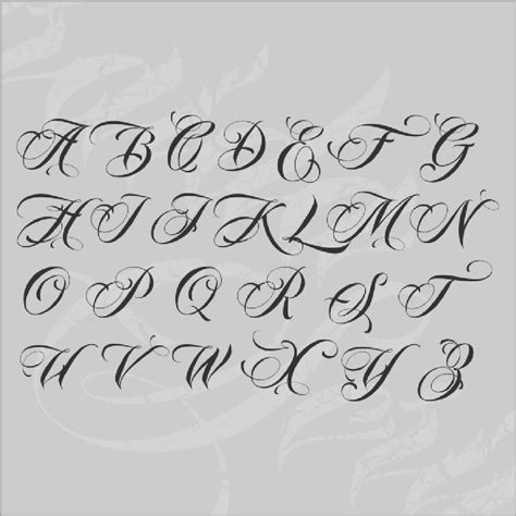Toradh íomhá ar Script Lettering Tattoo Template