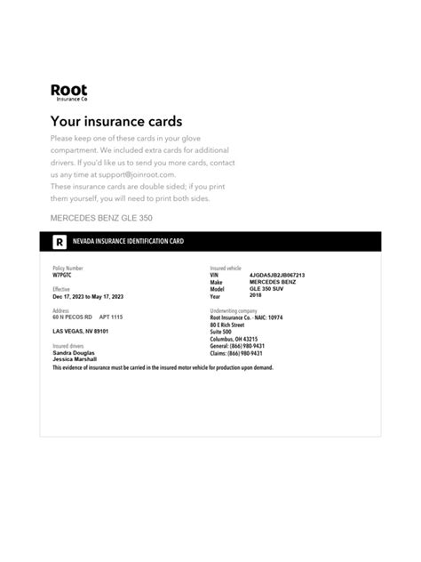 Root Insurance Card Template に対する画像結果
